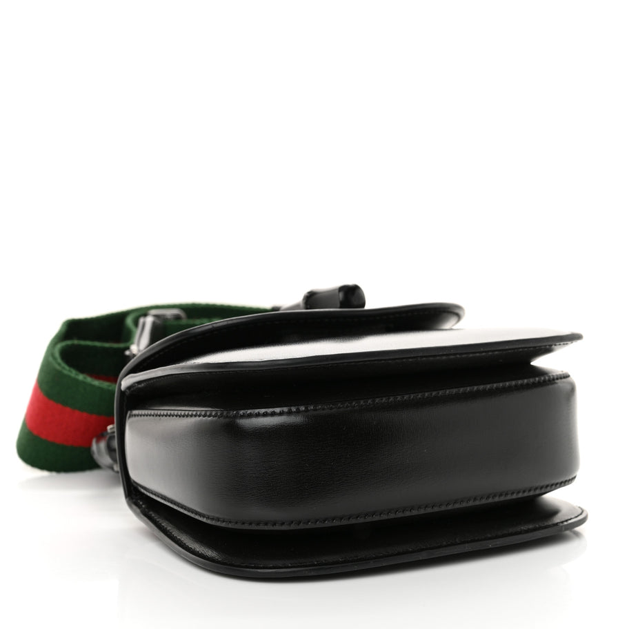 Gucci Boarded Dyana Lux Calfskin Web Monochrome Mini Bamboo 1947 Top Handle Bag Black Image 4
