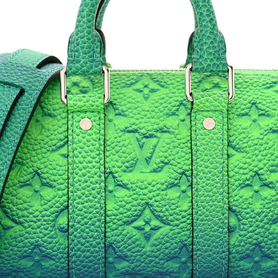 Louis Vuitton Taurillon Illusion Keepall XS Bleu Vert Image 7