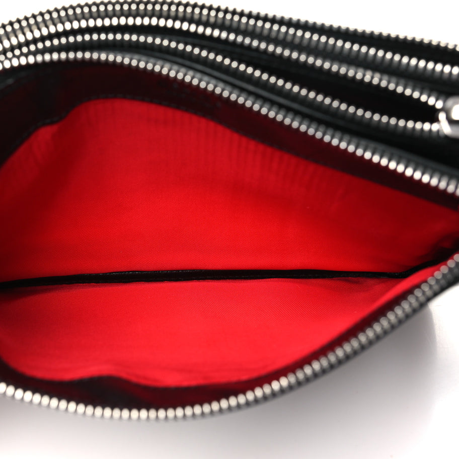 Celine Shiny Textured Calfskin Trio Crossbody Bag Black Image 7