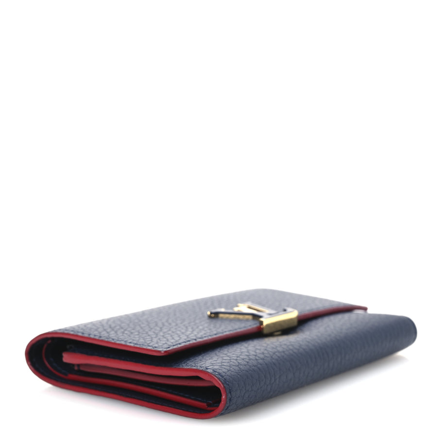 Louis Vuitton Taurillon Capucines Compact Wallet Marine Rouge Image 4