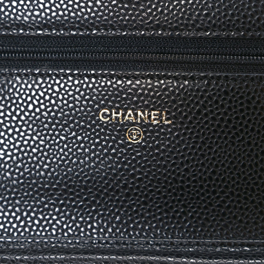 Chanel Caviar Quilted Wallet On Chain WOC Black Image 6
