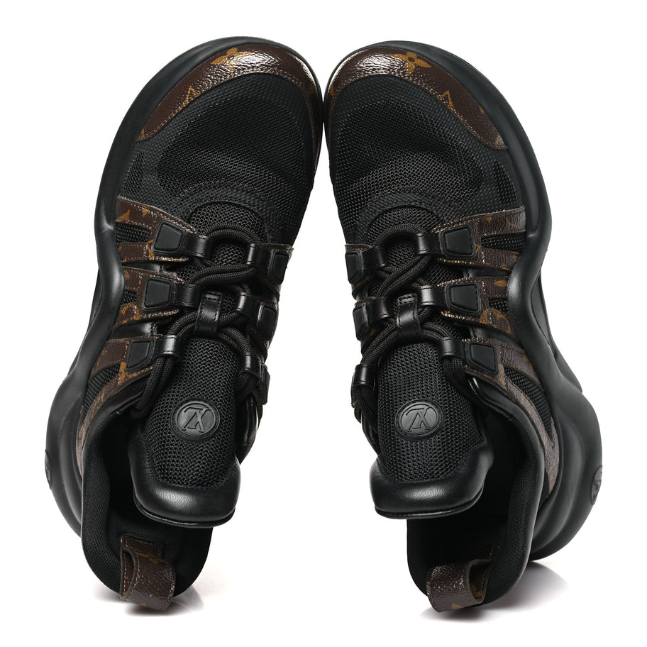 Louis Vuitton Calfskin Patent Monogram LV Archlight Sneakers Black Image 2