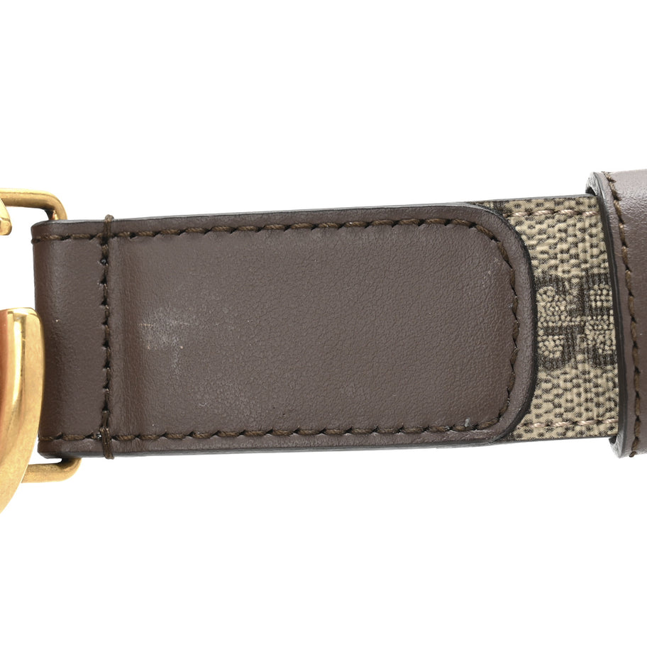 Gucci GG Supreme Monogram Matte Plutone Calfskin Double G 30mm Belt 80 32 Beige Ebony New Acero Image 6