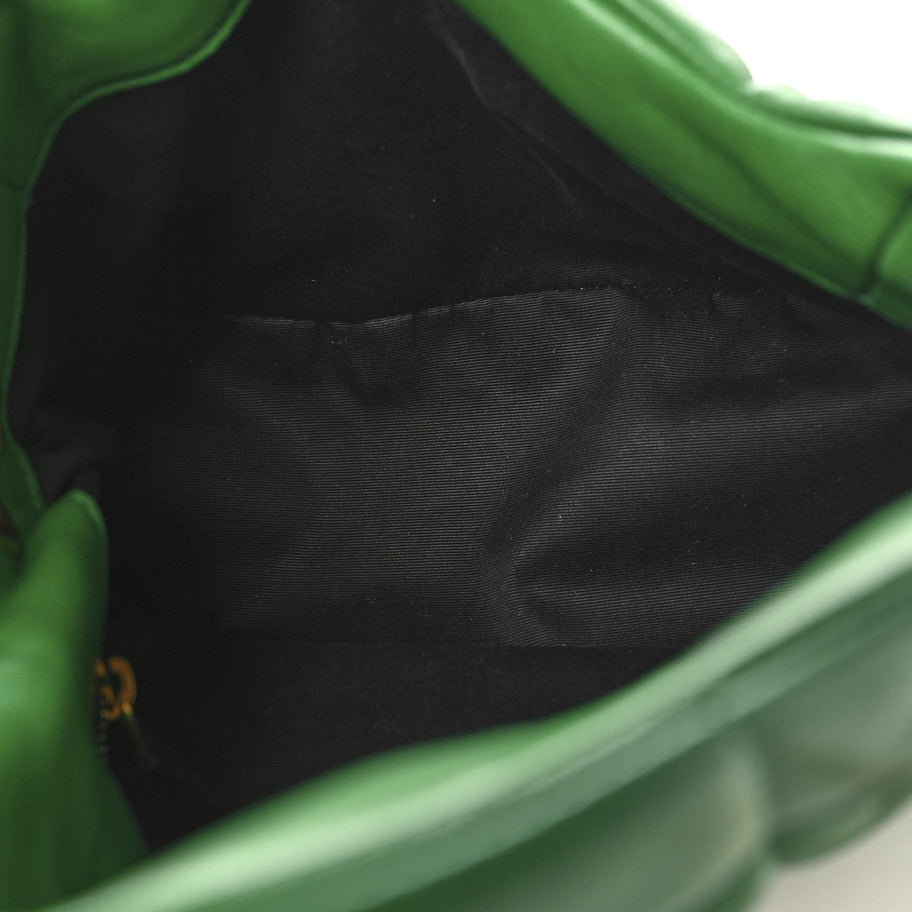 Saint Laurent Lambskin Quilted Small Loulou Puffer Monogram Chain Satchel New Vert Image 5