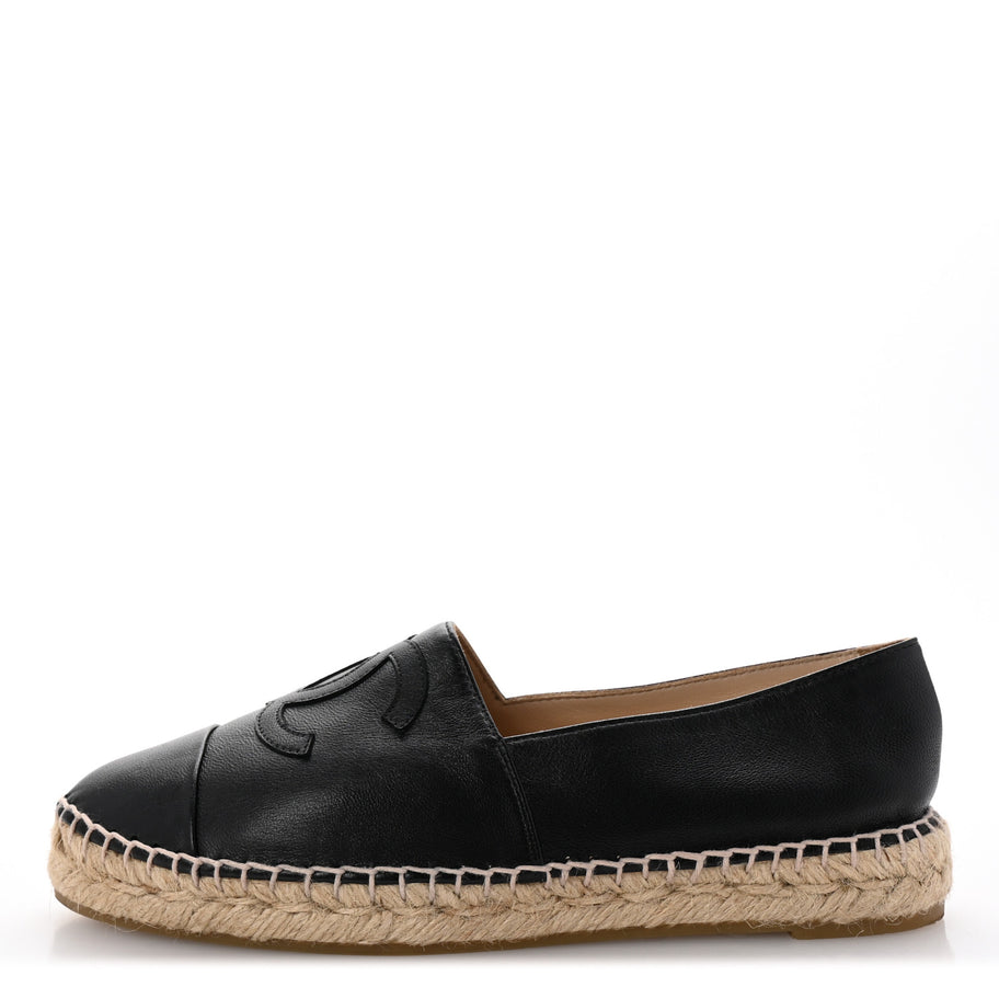 Chanel Lambskin CC Espadrilles 39 Black Image 1