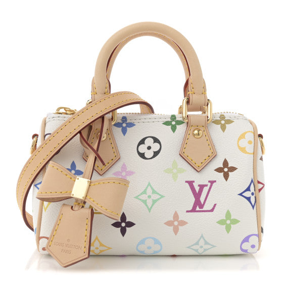  Louis Vuitton LV TM Monogram Multicolor Nano Speedy White