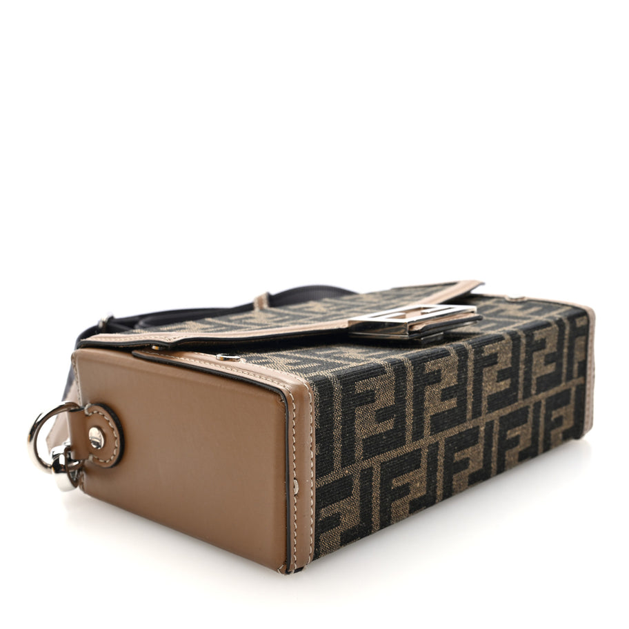 Fendi Recycled Fabric Jacquard Vitello King FF 1974 Baguette Soft Trunk Phone Pouch Tobacco Moro Sand Image 4