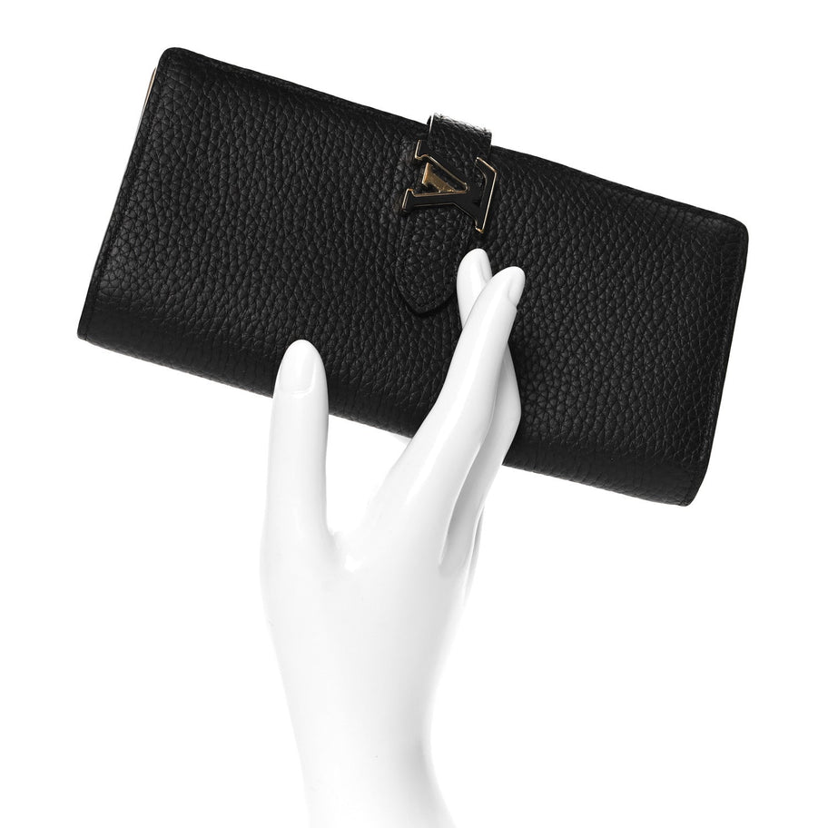 Louis Vuitton Taurillon LV Vertical Capucines Wallet Black Arizona Image 2
