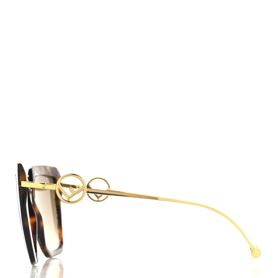 Fendi Acetate Metal F is FF Butterfly Sunglasses FF 0410/S Havana Image 3