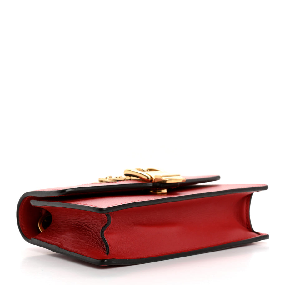 Gucci Calfskin Super Mini Sylvie Chain Shoulder Bag Hibiscus Red Image 4