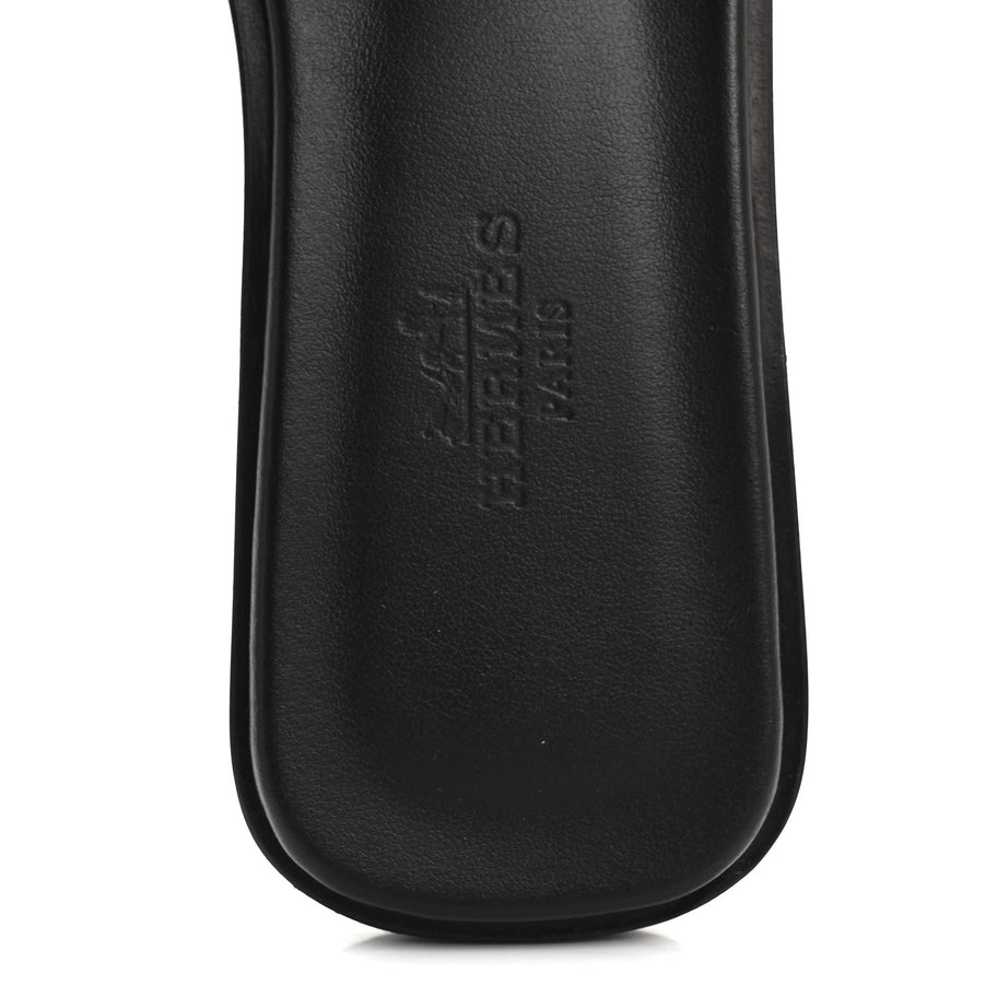 Hermes Box Calfskin Oran Sandals 36.5 Black Image 7