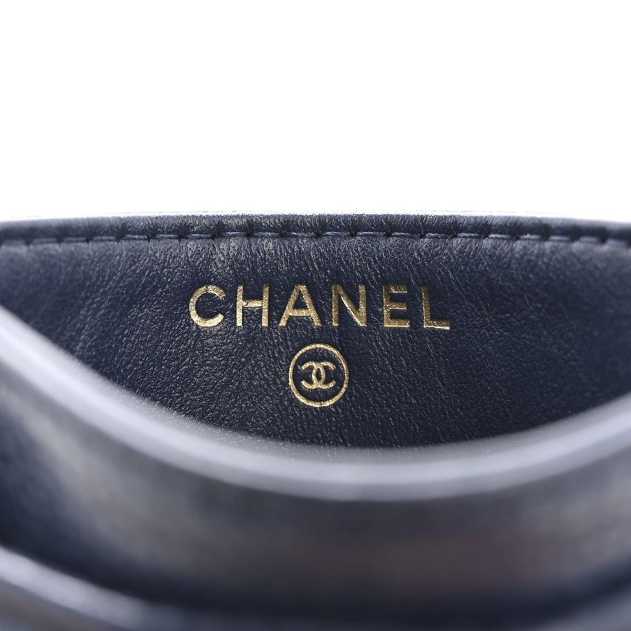Chanel Caviar Quilted Boy Card Holder Navy Blue Image 6