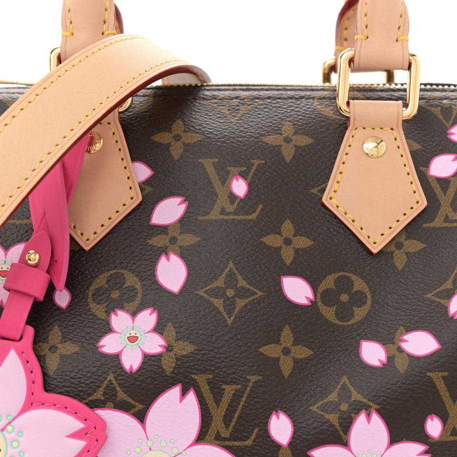 Louis Vuitton LV X TM Monogram Cherry Blossom Speedy Bandouliere 25 Sakura Brown Image 7
