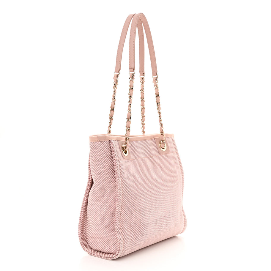 Chanel Mixed Fibers Calfskin Mini Deauville Tote Rose Pink Image 3