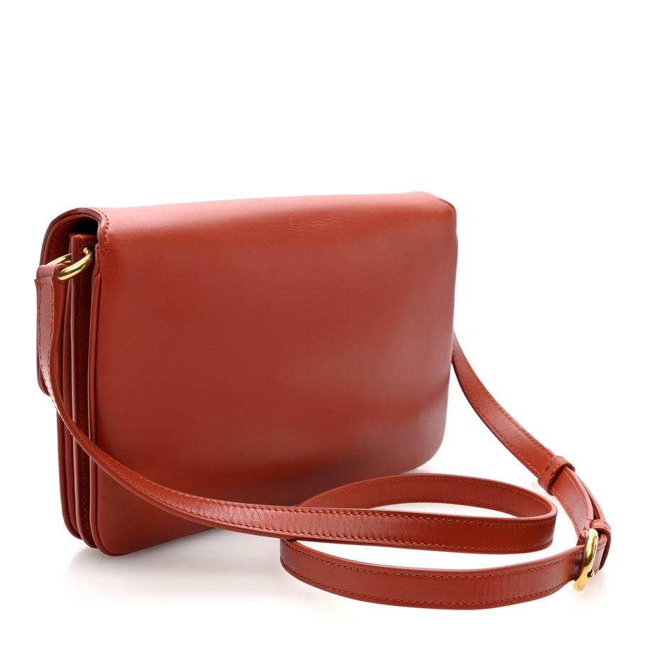 Saint Laurent Smooth Calfskin Le Maillon Satchel Orange Image 3