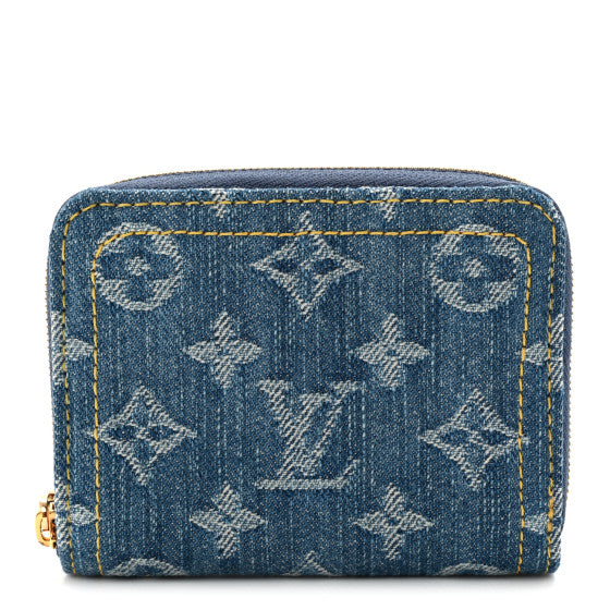 Louis Vuitton Denim Monogram Zippy Coin Purse Blue Image 1