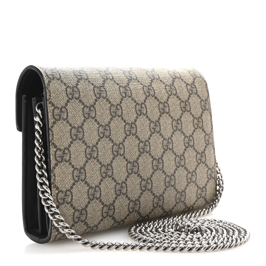 Gucci GG Supreme Monogram Mini Dionysus Chain Wallet Beige Black Image 3