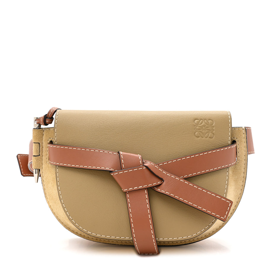 Loewe Calfskin Suede Gate Belt Bag Gold Tan Image 1