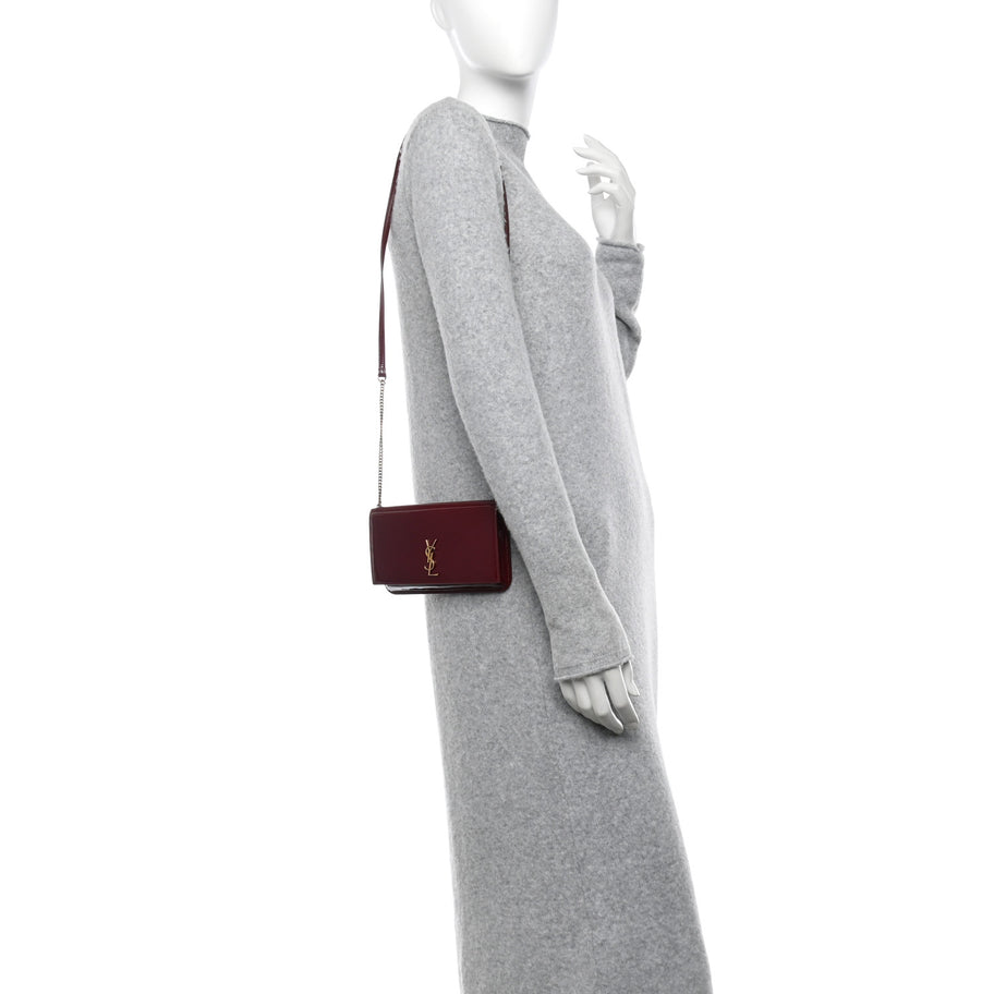 Saint Laurent Patent Monogram Phone Holder Crossbody Chataigne Image 2