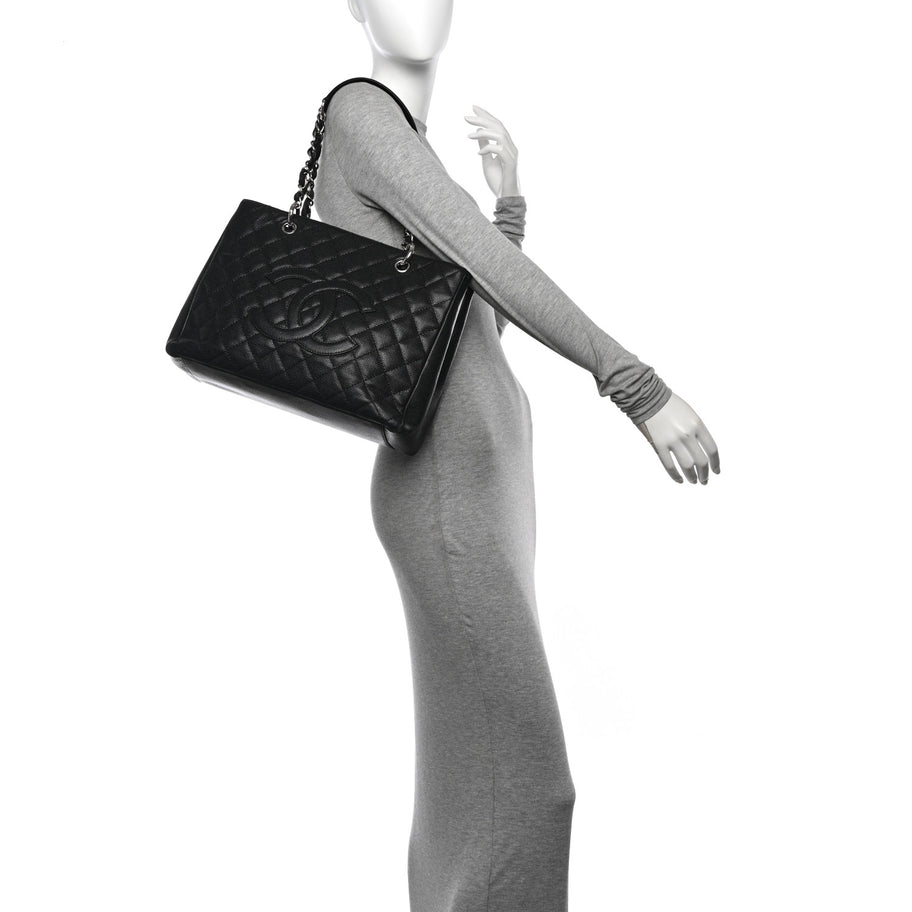 Chanel Caviar Quilted Grand Shopping Tote GST Black Image 2