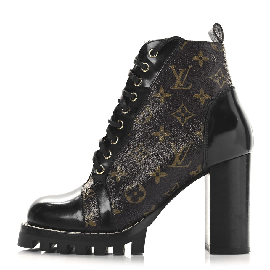 Louis Vuitton Patent Calfskin Monogram Star Trail Ankle Boots Black Image 1