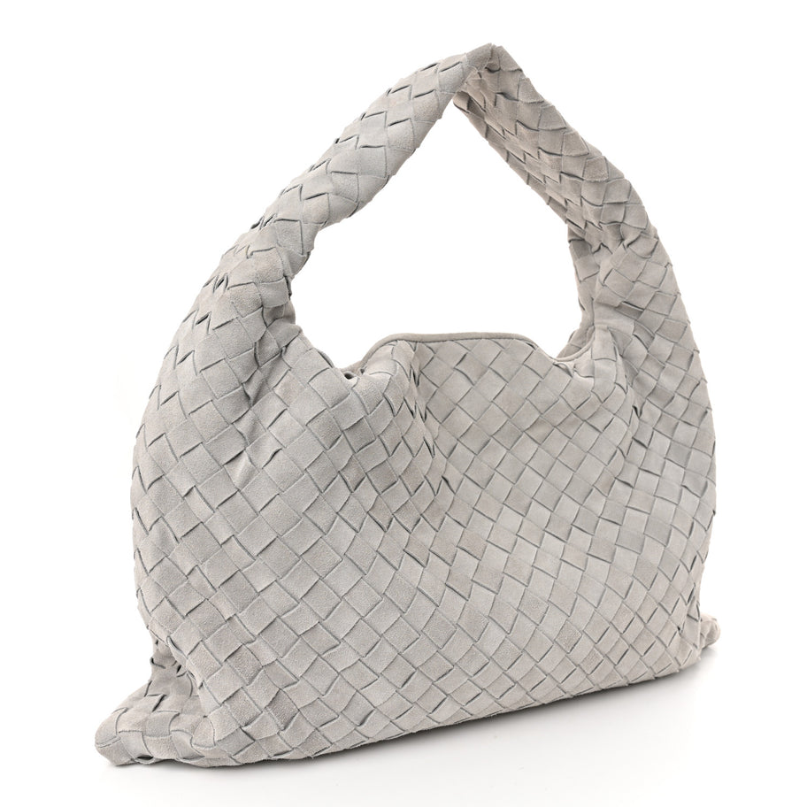 Bottega Veneta Suede Intrecciato Small Hop Sterling Image 3