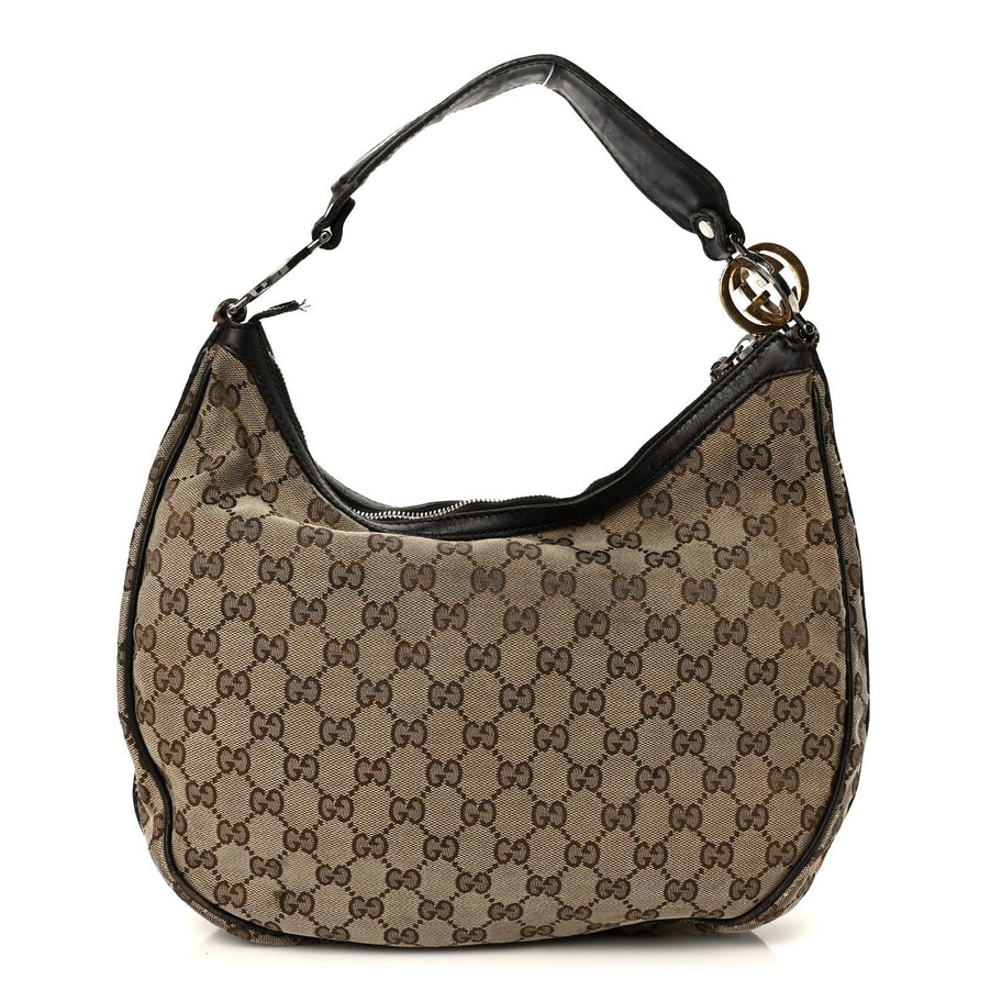 Gucci Monogram Medium GG Twins Hobo Dark Brown Image 1