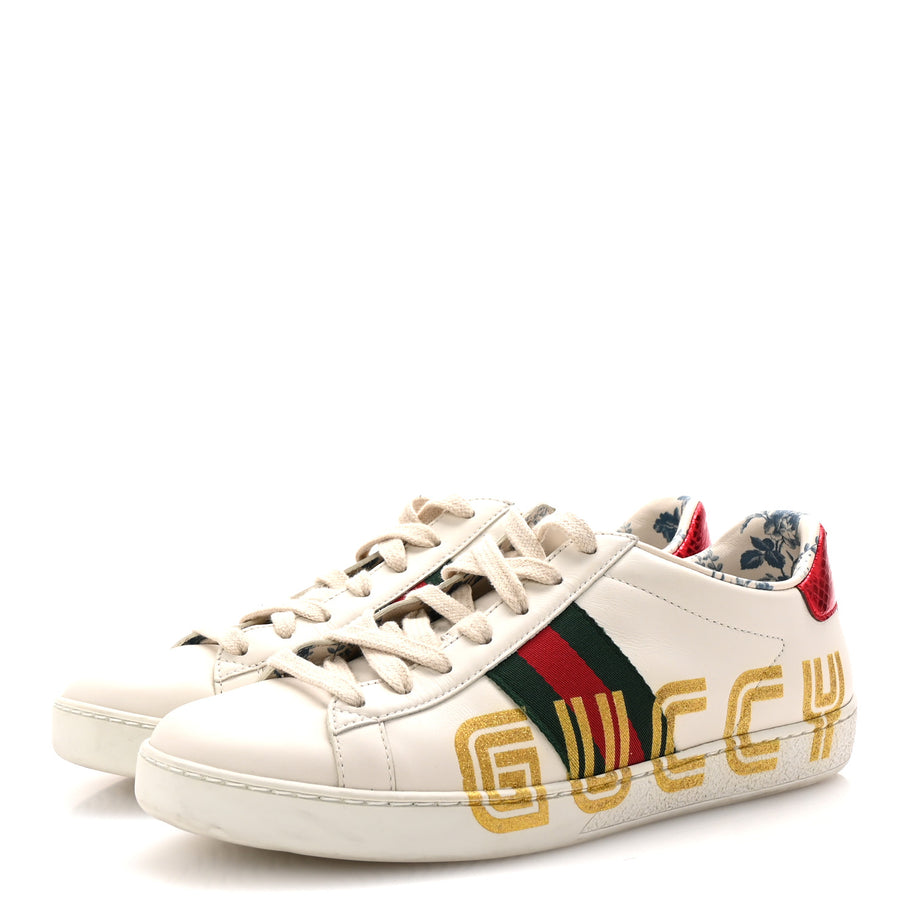 Gucci X SEGA Calfskin Ayers Web Guccy Womens Ace Sneakers 37 White Image 4