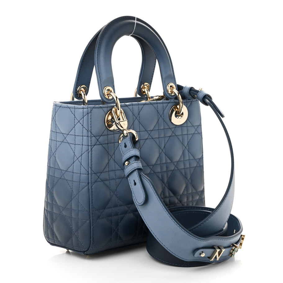 Christian Dior Lambskin Cannage Gradient Small My ABCDior Lady Dior Indigo Blue Image 3