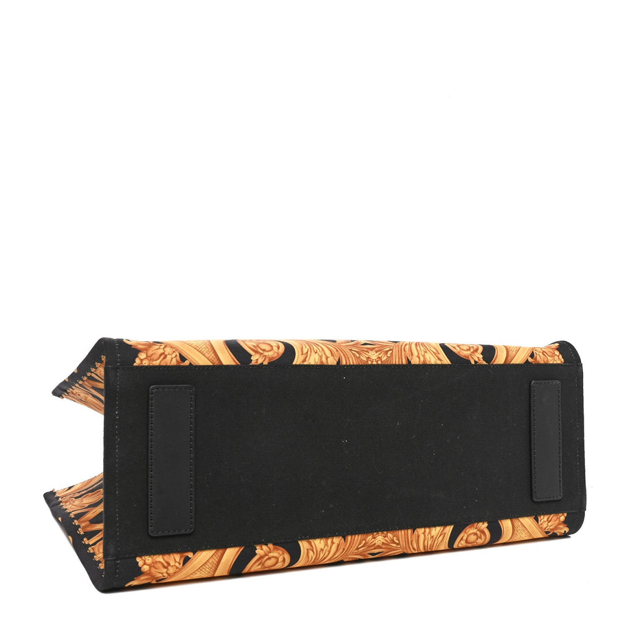 Versace Canvas Baroque Print Medusa Large Tote Black Image 4