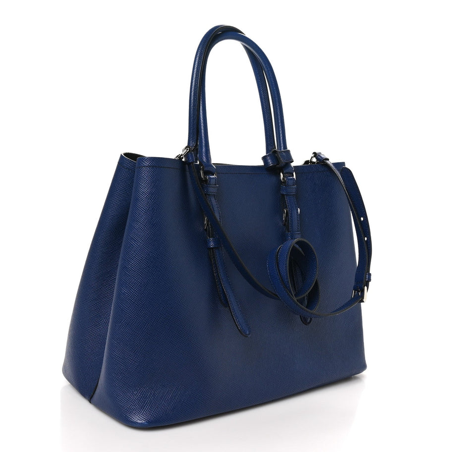 Prada Saffiano Cuir Medium Double Handle Tote Baltico Image 3