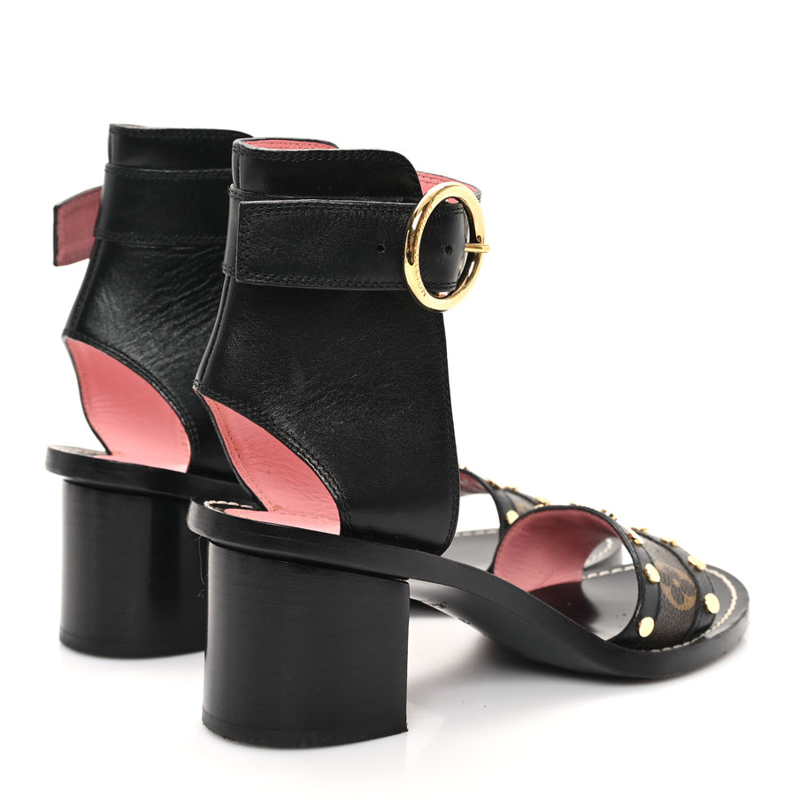 Louis Vuitton Calfskin Monogram Passenger Sandals Black Image 5