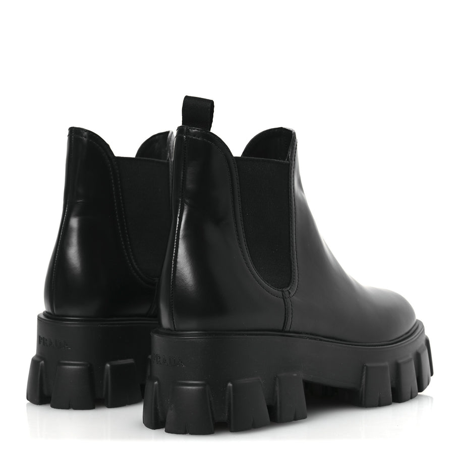 Prada Spazzolato Rois Monolith Chelsea 55mm Ankle Boots 41 Black Image 5