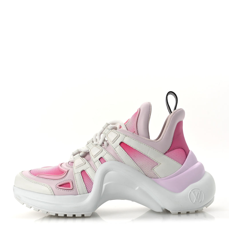  Louis Vuitton Calfskin Technical Nylon LV Archlight Sneaker Rose Clair