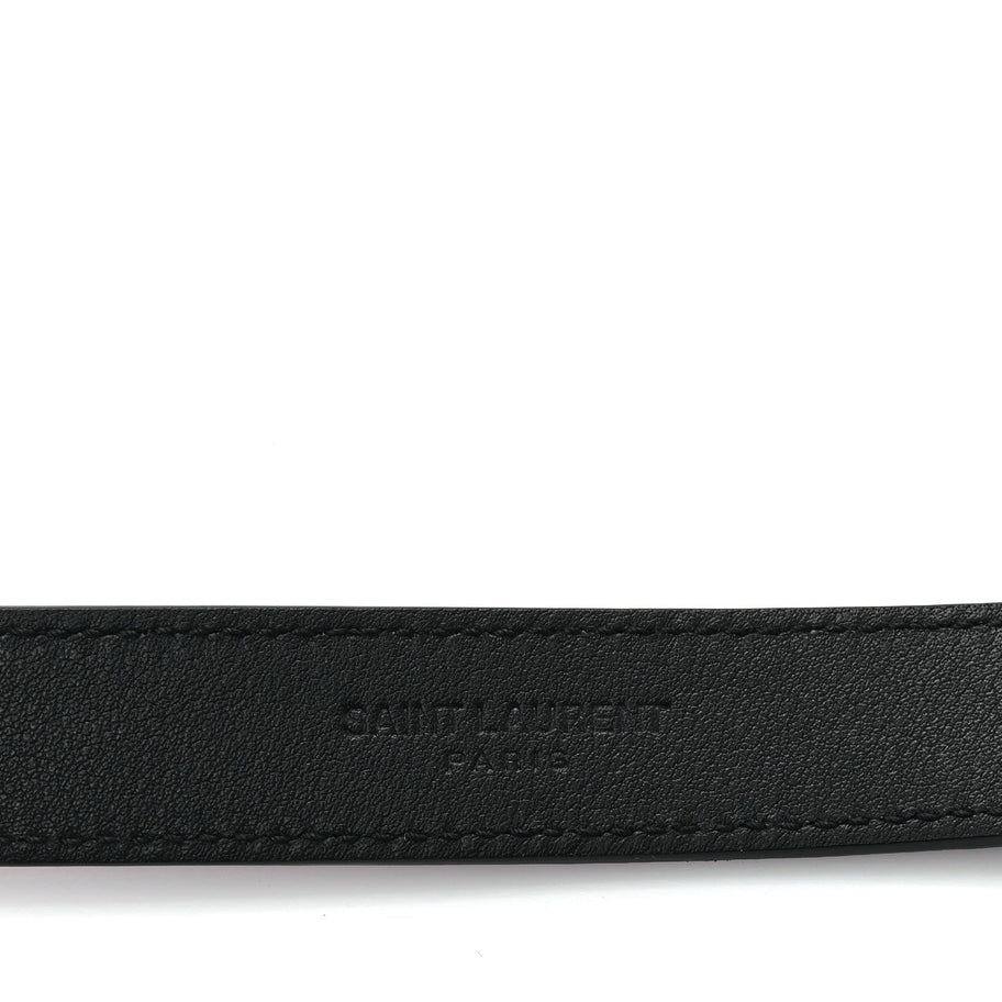 Saint Laurent Suede Calfskin Monogram Square Buckle Belt 85 34 Black Image 3