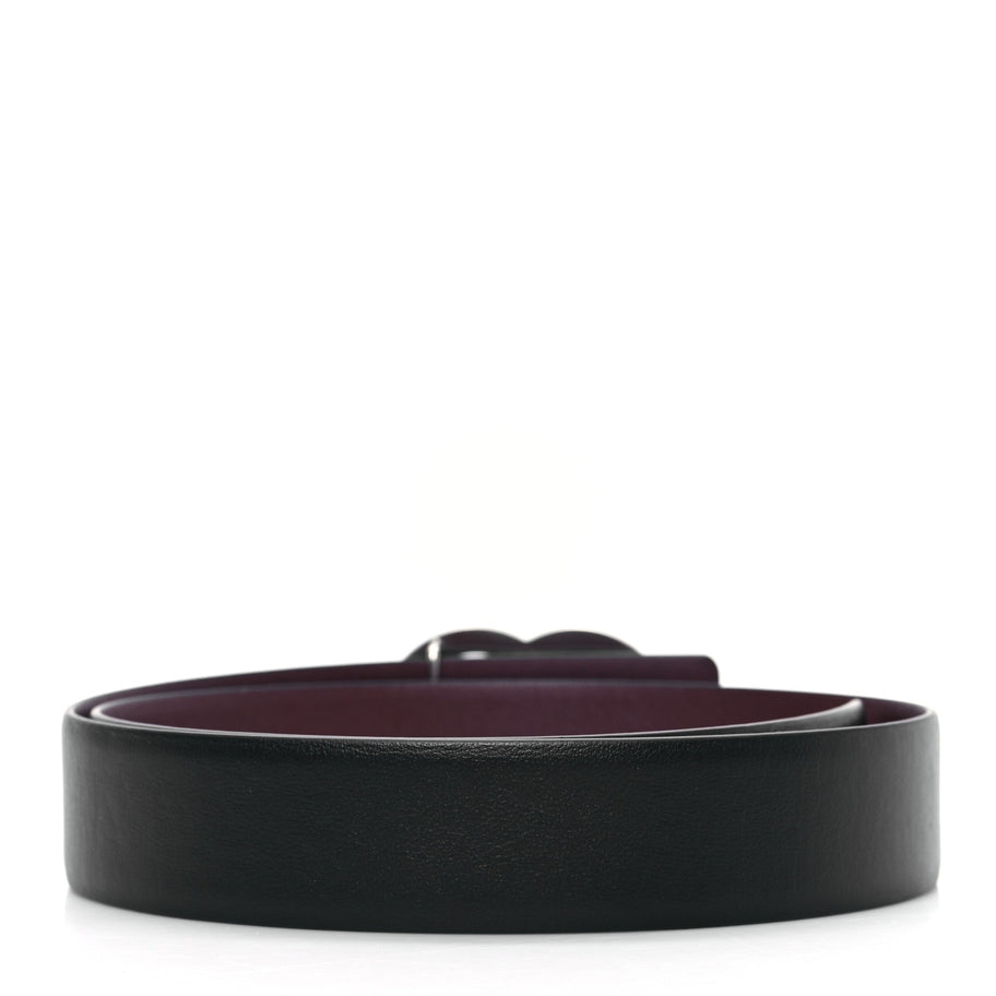 Chanel Calfskin CC Reversible Belt 70 Black Burgundy Image 2