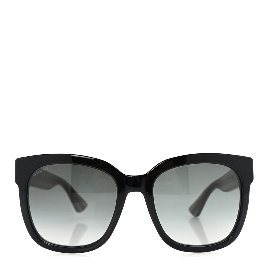 Gucci Acetate Square Frame Web Glitter Sunglasses GG0034S Black Green Image 2