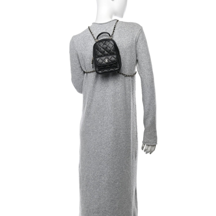 Chanel Caviar Quilted CC Mini Classic Backpack Black Image 2