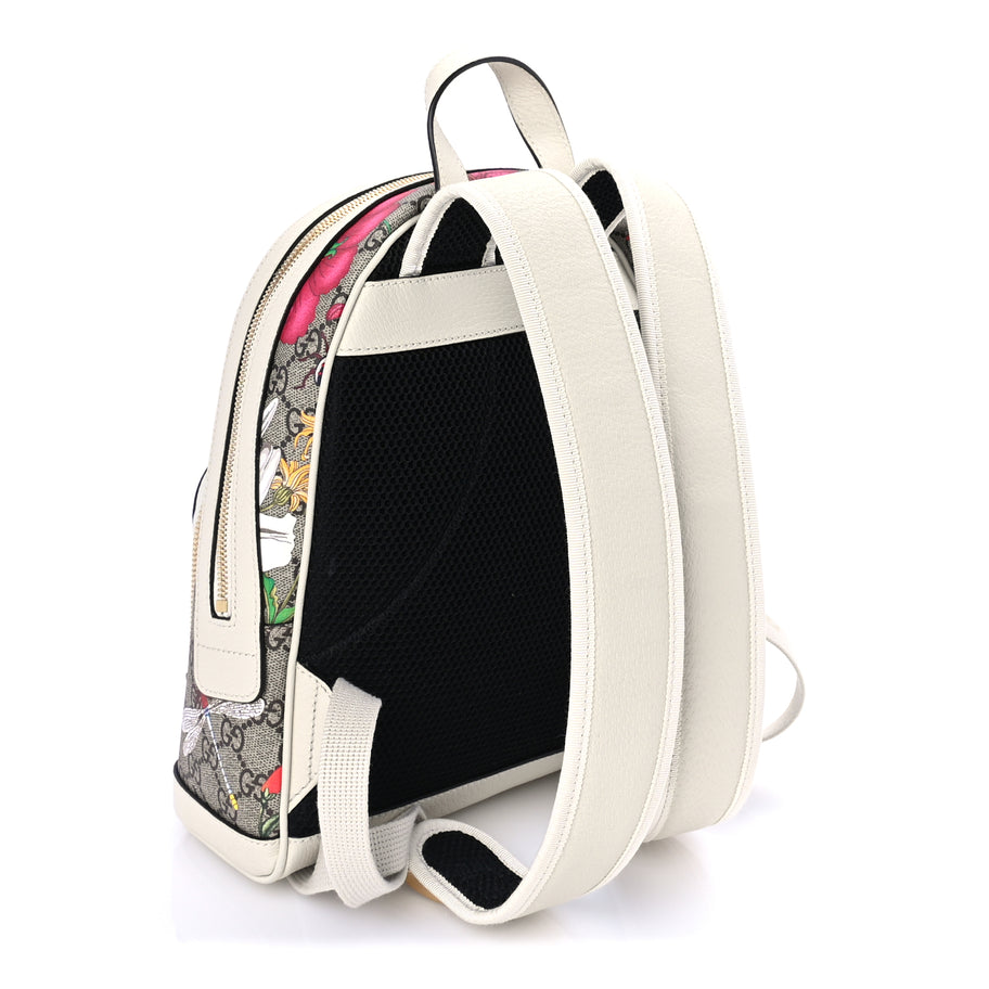 Gucci GG Supreme Monogram Flora Web Small Ophidia Day Backpack White Image 2