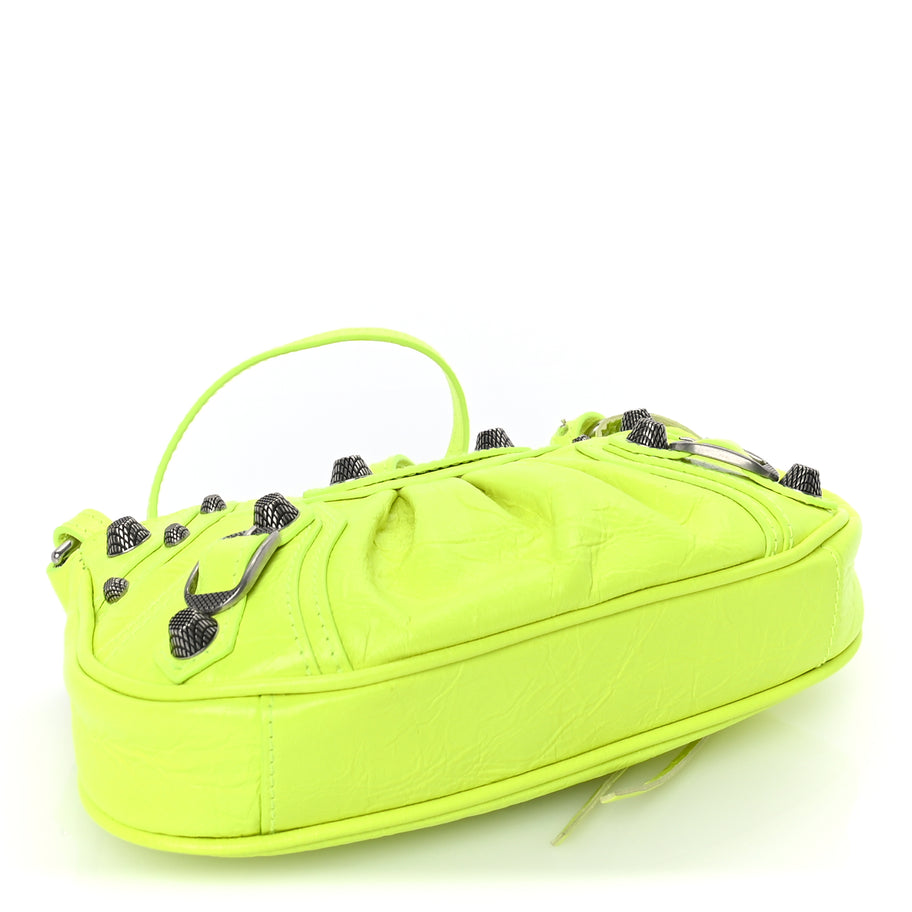 Balenciaga Agneau Arena Le Cagole Mini Purse With Chain Fluo Yellow Image 3