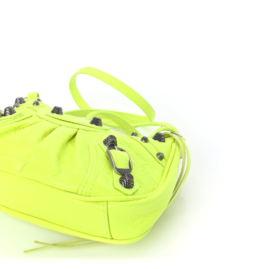 Balenciaga Agneau Arena Le Cagole Mini Purse With Chain Fluo Yellow Image 8