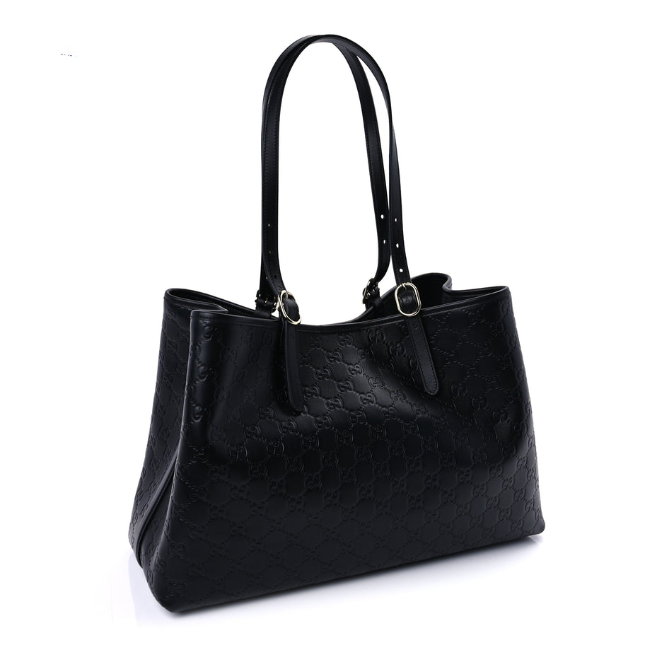 Gucci GG Calfskin Embossed Calfskin Large Tote Bag  Black Image 2