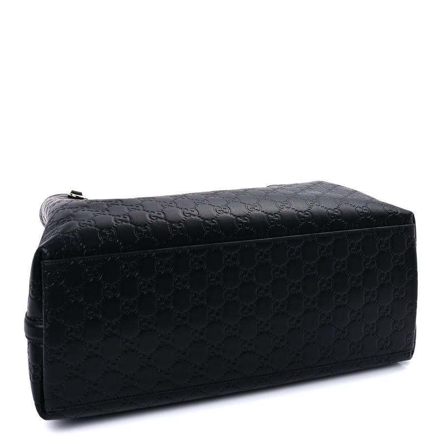 Gucci GG Calfskin Embossed Calfskin Large Tote Bag  Black Image 3