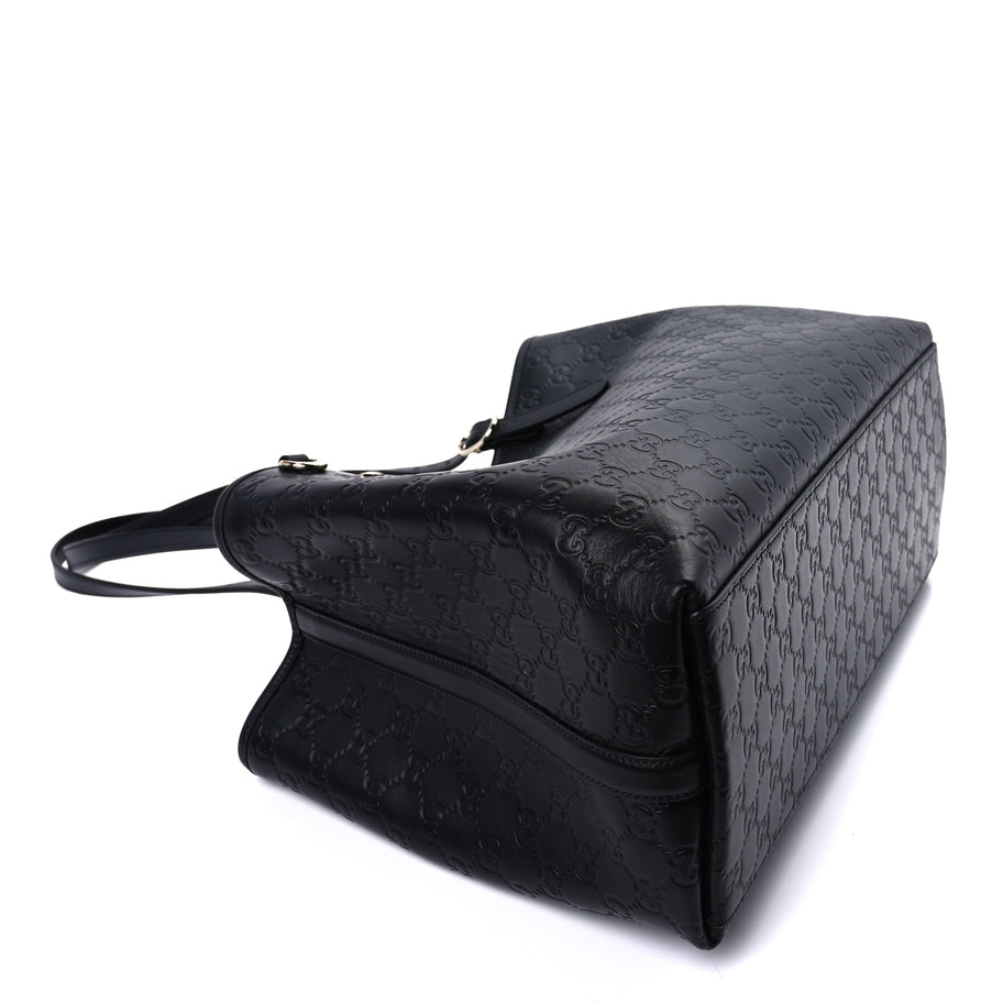 Gucci GG Calfskin Embossed Calfskin Large Tote Bag  Black Image 7