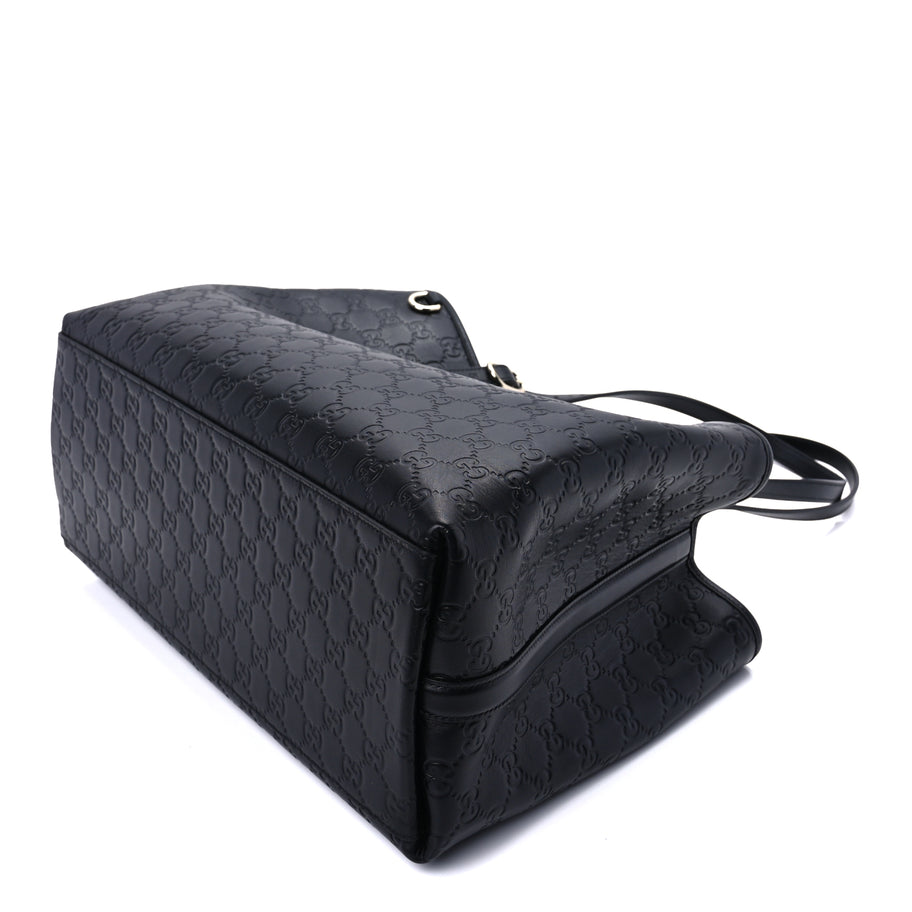 Gucci GG Calfskin Embossed Calfskin Large Tote Bag  Black Image 8