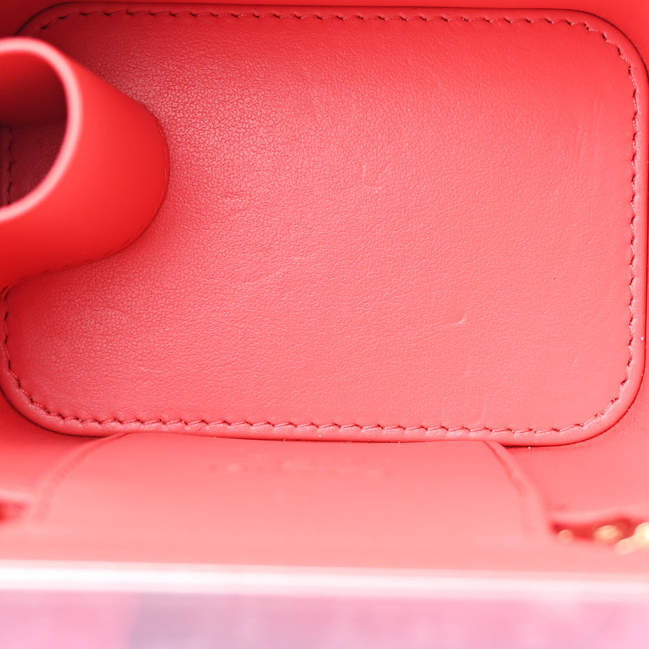 Chanel Caviar Quilted Mini Vanity Case With Chain Red Image 5