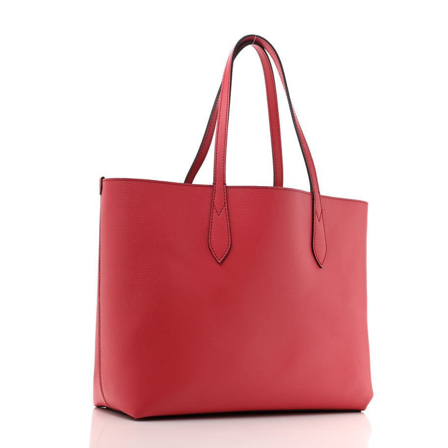 Burberry Haymarket Check Medium Reversible Tote Poppy Red Image 4
