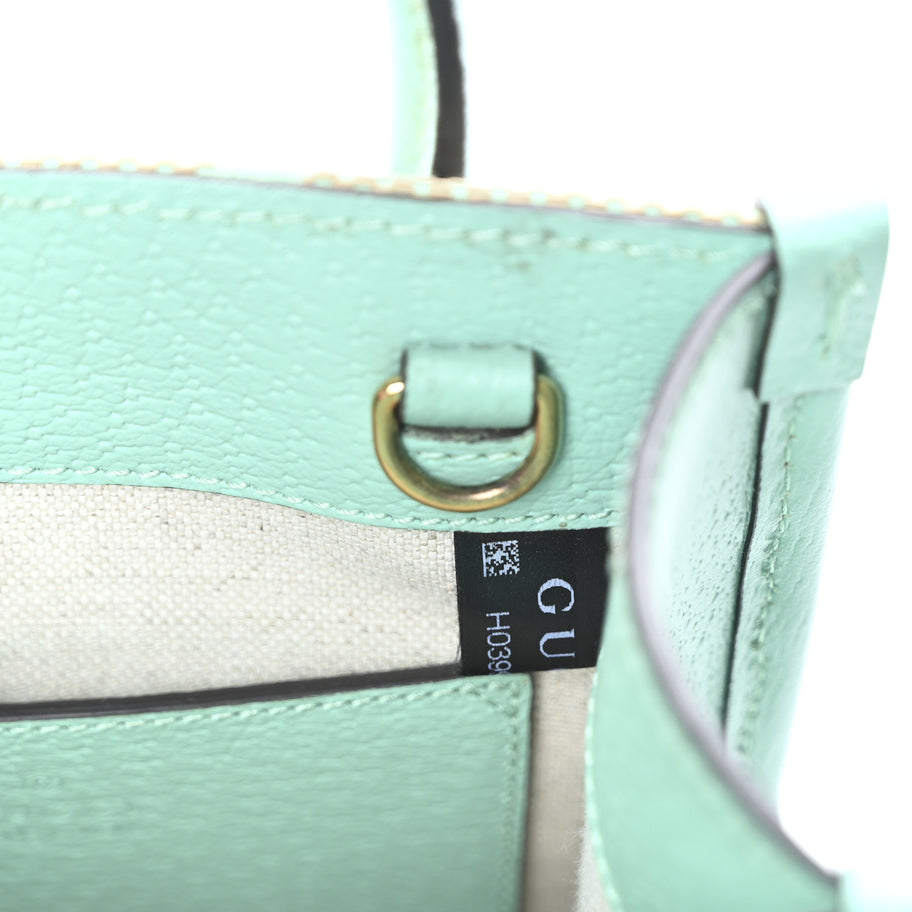 Gucci Monogram Jumbo GG Textured Dollar Calfskin Mini Tote Bag Pepperlight Mint Image 7