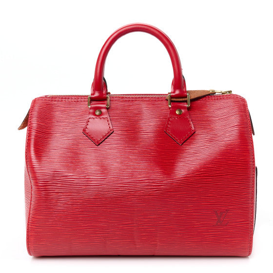  Louis Vuitton Epi Speedy 25 Castillan Red