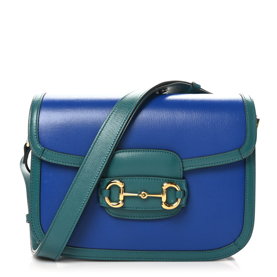 Gucci Azalea Calfskin Horsebit 1955 Shoulder Bag Imperial Blue Pavone Image 1